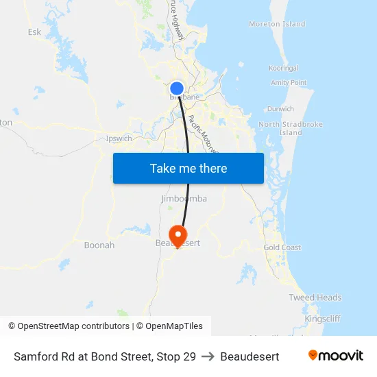 Samford Rd at Bond Street, Stop 29 to Beaudesert map