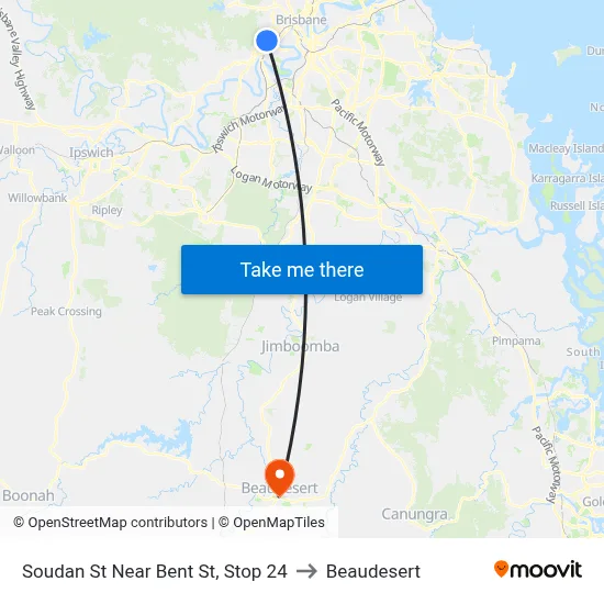 Soudan St Near Bent St, Stop 24 to Beaudesert map