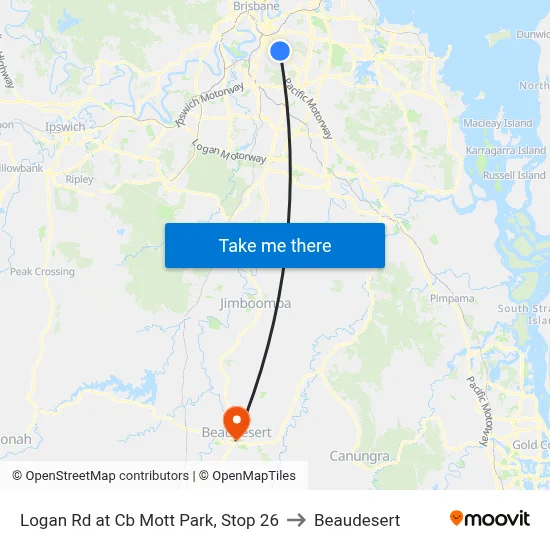 Logan Rd at Cb Mott Park, Stop 26 to Beaudesert map