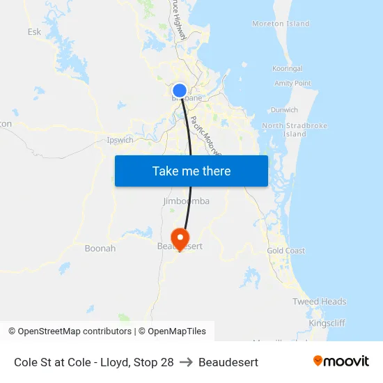 Cole St at Cole - Lloyd, Stop 28 to Beaudesert map