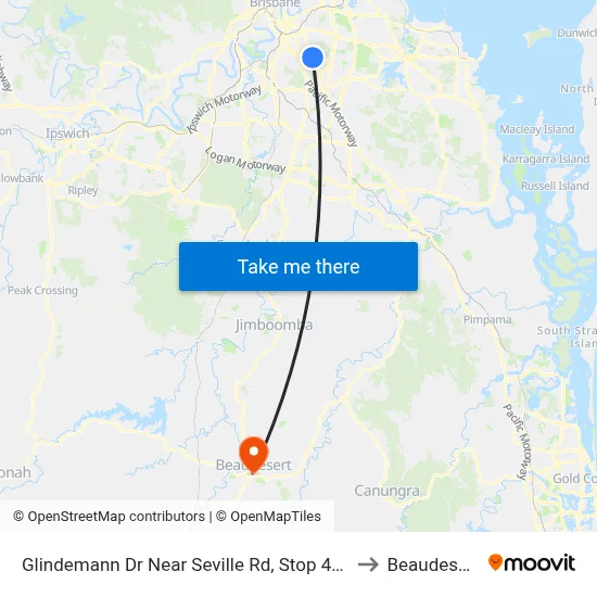 Glindemann Dr Near Seville Rd, Stop 47b to Beaudesert map