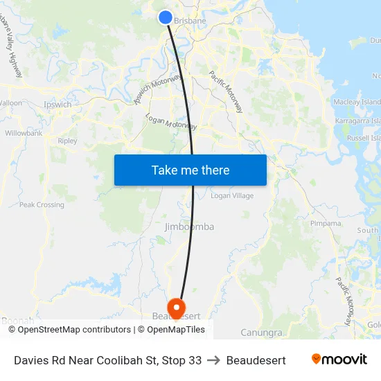 Davies Rd Near Coolibah St, Stop 33 to Beaudesert map