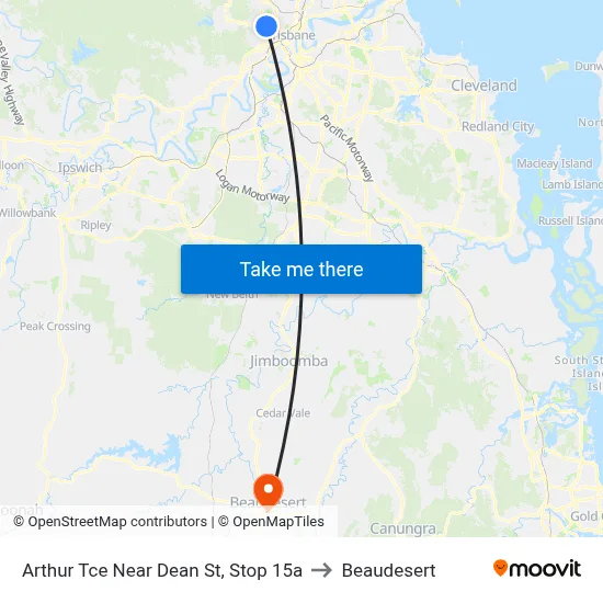 Arthur Tce Near Dean St, Stop 15a to Beaudesert map