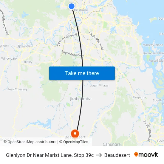Glenlyon Dr Near Marist Lane, Stop 39c to Beaudesert map