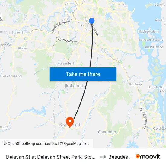 Delavan St at Delavan Street Park, Stop 85 to Beaudesert map