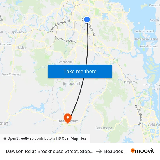 Dawson Rd at Brockhouse Street, Stop 77 to Beaudesert map
