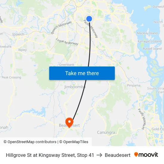 Hillgrove St at Kingsway Street, Stop 41 to Beaudesert map