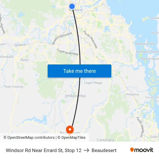 Windsor Rd Near Errard St, Stop 12 to Beaudesert map