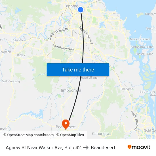 Agnew St Near Walker Ave, Stop 42 to Beaudesert map