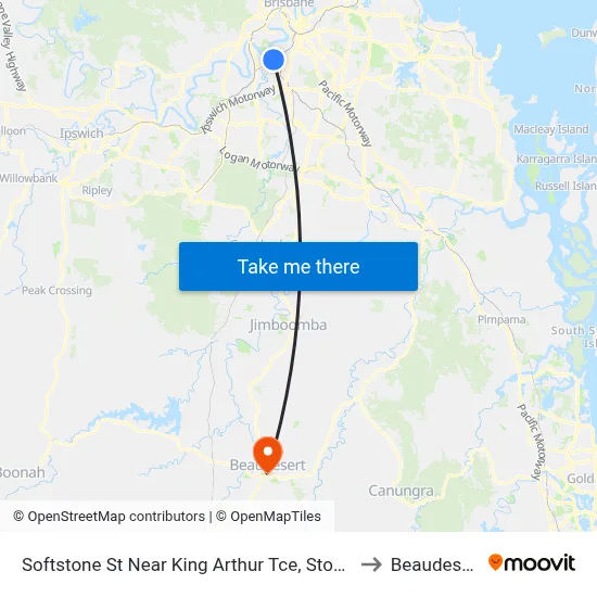 Softstone St Near King Arthur Tce, Stop 38 to Beaudesert map