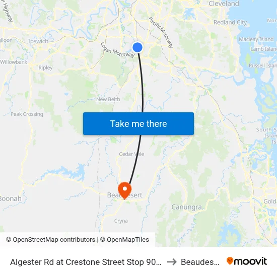 Algester Rd at Crestone Street Stop 90/89 to Beaudesert map