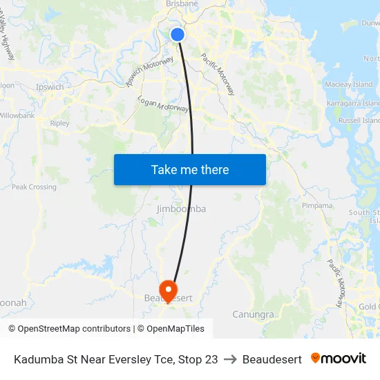 Kadumba St Near Eversley Tce, Stop 23 to Beaudesert map