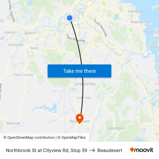 Northbrook St at Cityview Rd, Stop 59 to Beaudesert map