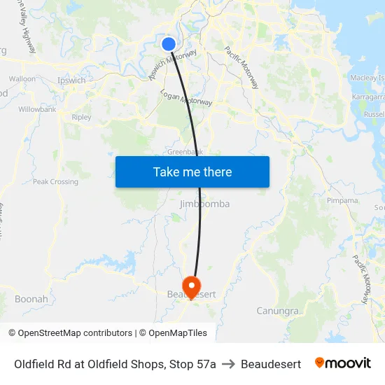 Oldfield Rd at Oldfield Shops, Stop 57a to Beaudesert map