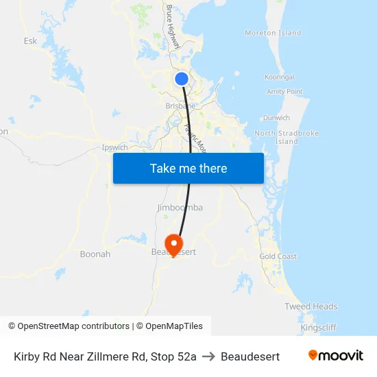 Kirby Rd Near Zillmere Rd, Stop 52a to Beaudesert map