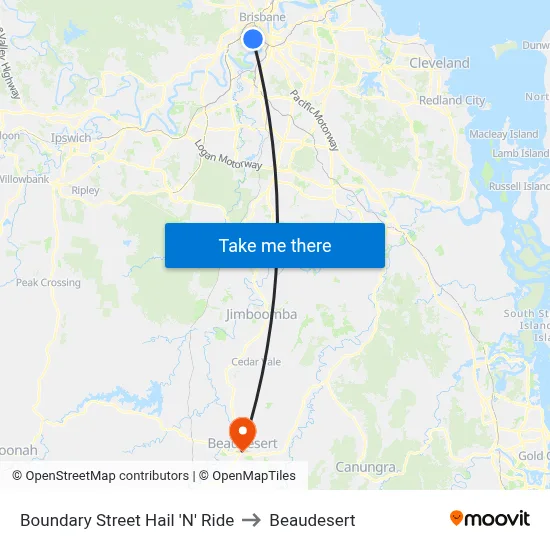 Boundary Street Hail 'N' Ride to Beaudesert map