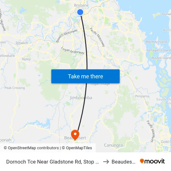 Dornoch Tce Near Gladstone Rd, Stop 21a to Beaudesert map