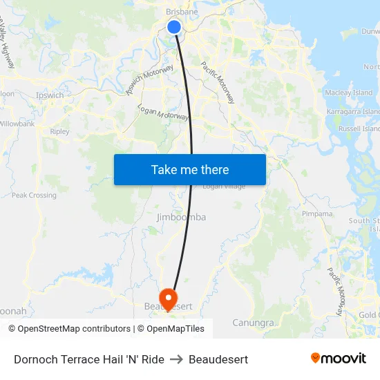 Dornoch Terrace Hail 'N' Ride to Beaudesert map