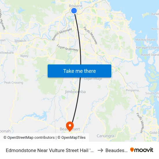 Edmondstone Near Vulture Street Hail 'N' Ride to Beaudesert map