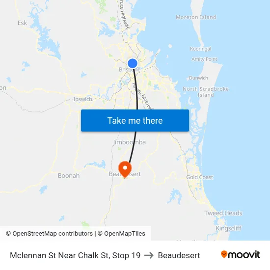 Mclennan St Near Chalk St, Stop 19 to Beaudesert map