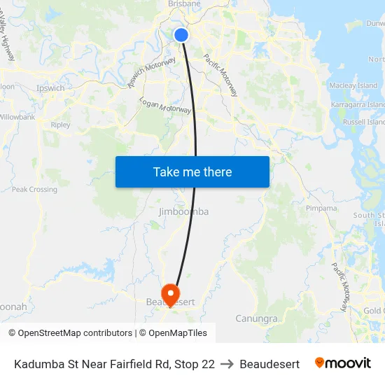 Kadumba St Near Fairfield Rd, Stop 22 to Beaudesert map