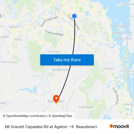 Mt Gravatt Capalaba Rd at Agaton to Beaudesert map