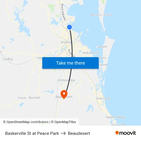 Baskerville St at Peace Park to Beaudesert map