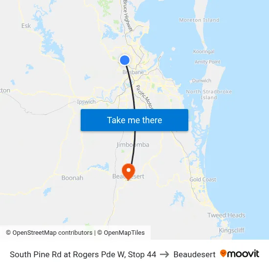 South Pine Rd at Rogers Pde W, Stop 44 to Beaudesert map