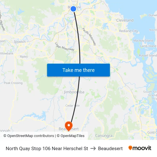 North Quay Stop 106 Near Herschel St to Beaudesert map