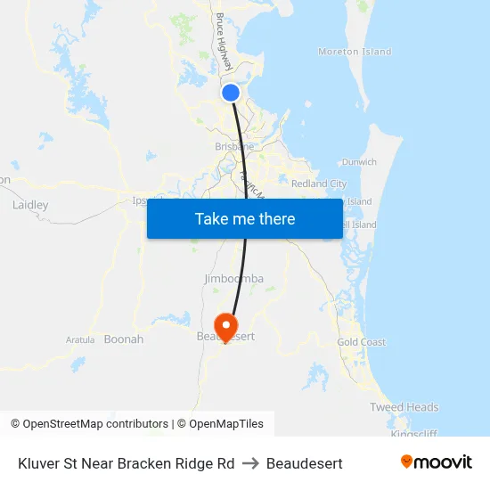 Kluver St Near Bracken Ridge Rd to Beaudesert map