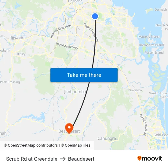Scrub Rd at Greendale to Beaudesert map