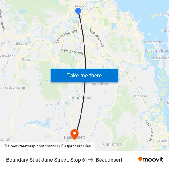 Boundary St at Jane Street, Stop 6 to Beaudesert map