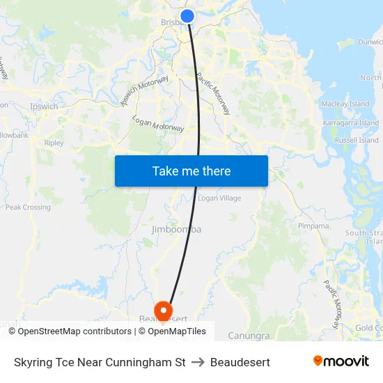 Skyring Tce Near Cunningham St to Beaudesert map