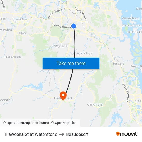 Illaweena St at Waterstone to Beaudesert map