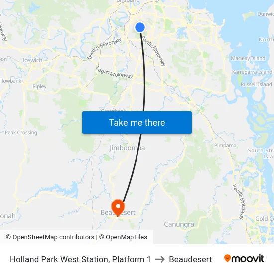Holland Park West Station, Platform 1 to Beaudesert map