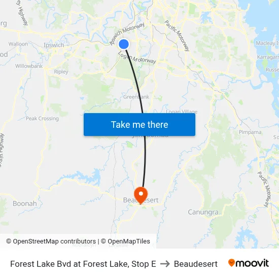 Forest Lake Bvd at Forest Lake, Stop E to Beaudesert map