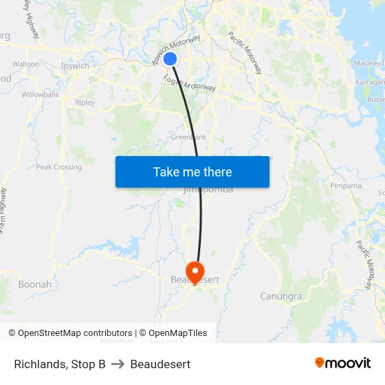 Richlands, Stop B to Beaudesert map
