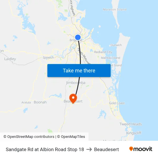 Sandgate Rd at Albion Road Stop 18 to Beaudesert map