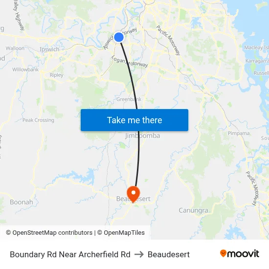 Boundary Rd Near Archerfield Rd to Beaudesert map