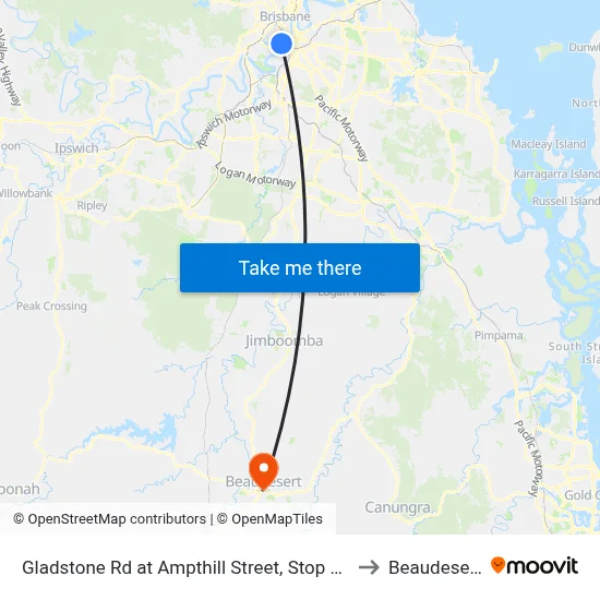 Gladstone Rd at Ampthill Street, Stop 13 to Beaudesert map