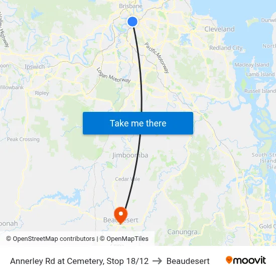 Annerley Rd at Cemetery, Stop 18/12 to Beaudesert map