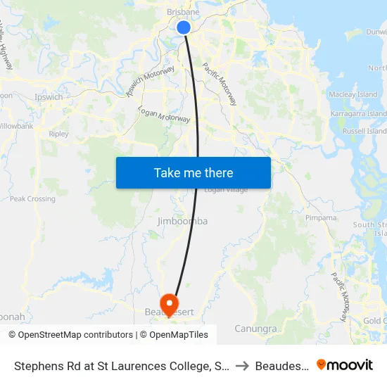 Stephens Rd at St Laurences College, Stop 7 to Beaudesert map