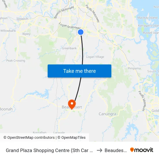 Grand Plaza Shopping Centre (Sth Car Park) to Beaudesert map
