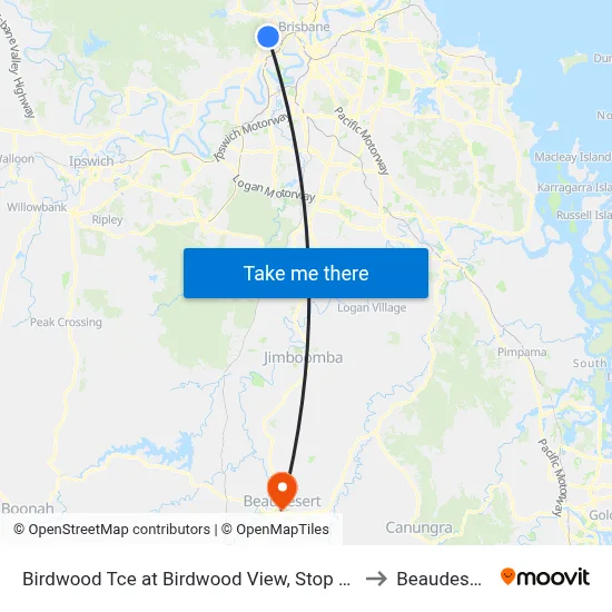 Birdwood Tce at Birdwood View, Stop 30 to Beaudesert map