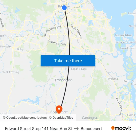 Edward Street Stop 141 Near Ann St to Beaudesert map