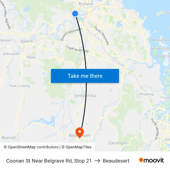 Coonan St Near Belgrave Rd, Stop 21 to Beaudesert map