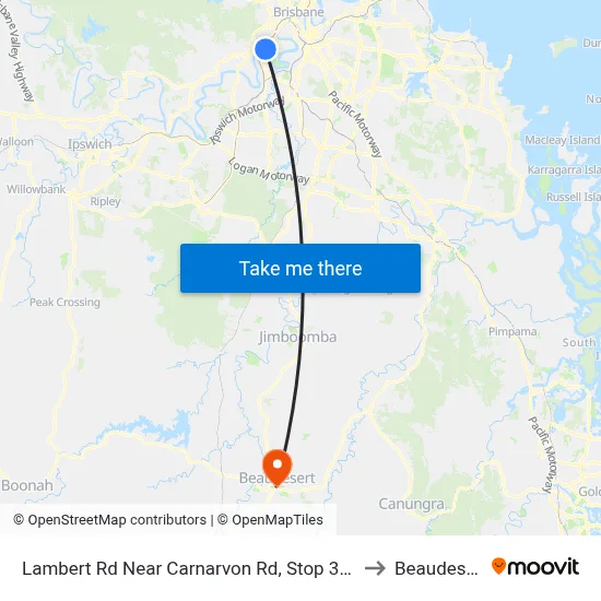 Lambert Rd Near Carnarvon Rd, Stop 36/27 to Beaudesert map