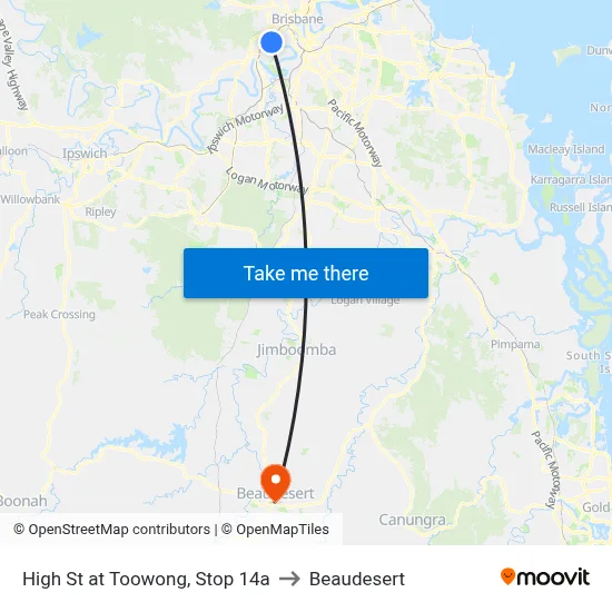 High St at Toowong, Stop 14a to Beaudesert map