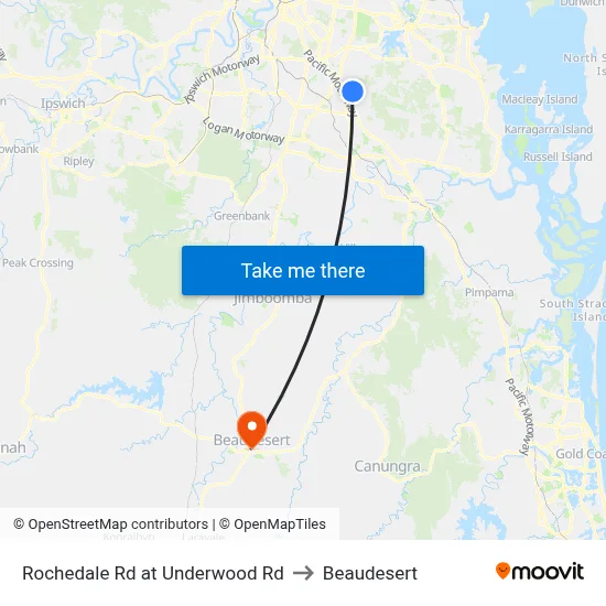 Rochedale Rd at Underwood Rd to Beaudesert map