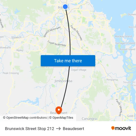 Brunswick Street Stop 212 to Beaudesert map